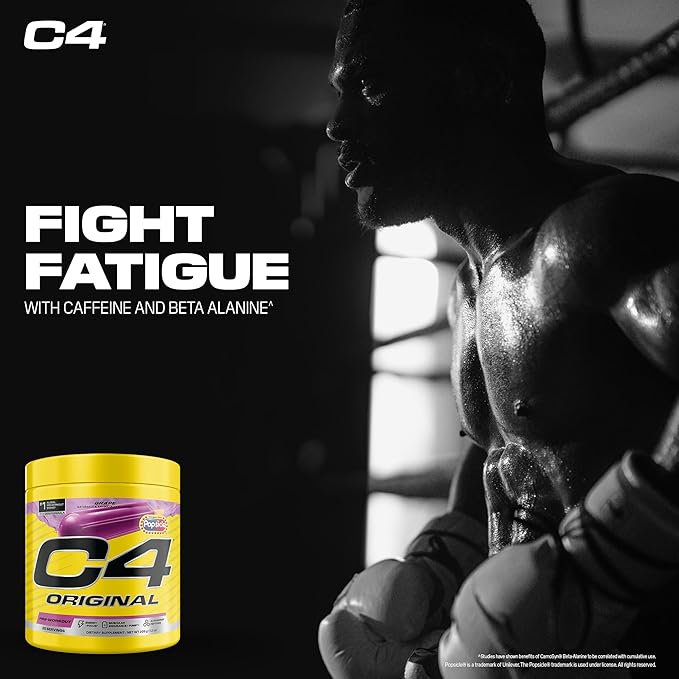 C4 Original Pre Workout – POPSICLE Grape - Pre-Workout for Endurance, Focus & Performance with 200mg Caffeine, Beta-Alanine, Creatine Nitrate, L-Arginine & PeptiPump – Sugar Free, 25 Servings