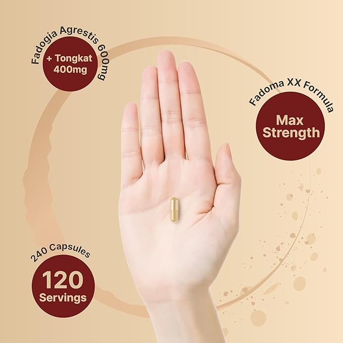 NatureBell Fadogia Agrestis 600mg with Tongkat Ali 400mg, 240* Capsules | 20:1 Fadogia Stem Extract & Indonesia Tongkat-Ali (Longjack) Root Extract – Max Strength Herbal Supplement – Non-GMO