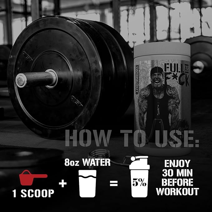 5% Nutrition FullAF Pre-Workout | Stim-Free with Massive Pumps | L-Citrulline, L-Taurine, Nitrosigine, GlycerSize | 13.05 oz (Southern Sweet Tea)