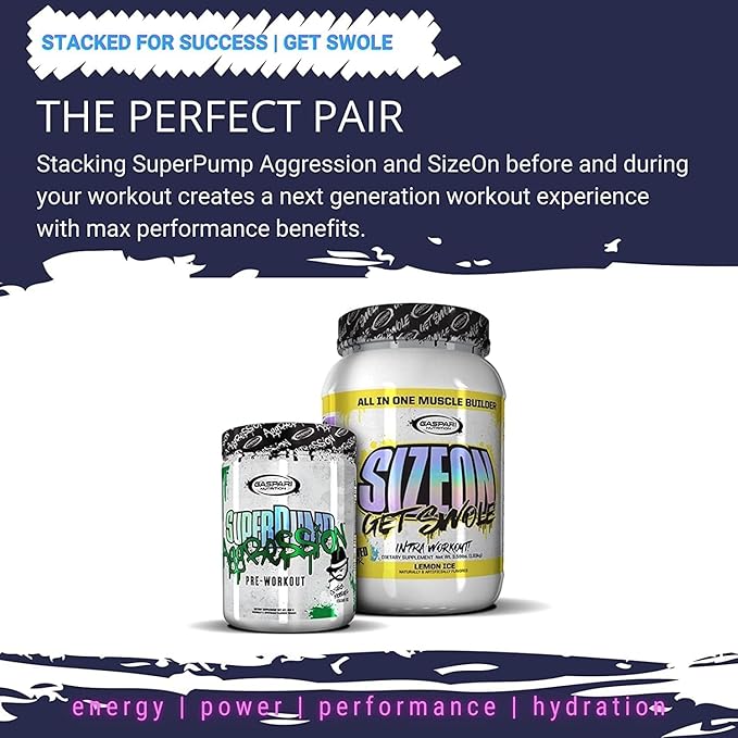 Gaspari Nutrition SizeOn, The Ultimate Hybrid Intra-Workout Amino Acid & Creatine Formula, Increased Muscle Volume & Muscle Recovery (Grape Cooler, 24 Servings)