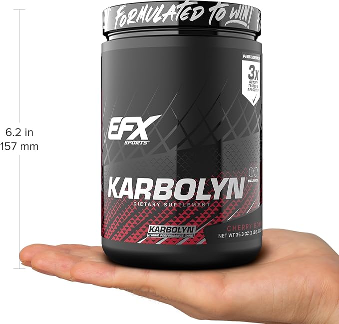 EFX Sports Karbolyn Fuel | Fast-Absorbing Carbohydrate Powder | Carb Load, Sustained Energy, Quick Recovery | Stimulant Free | 19 Servings (Cherry Bomb)