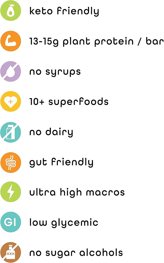 Feel Vegan Protein Bars - Keto, Gluten Free, Organic, 15g Protein - Dairy Free, Low Sugar - Variety Pack (6 Flavors, 6 Pack)