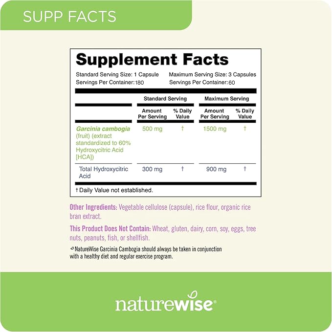 NatureWise Green Coffee Bean 800mg and Garcinia Cambogia 180 Capsules Weight Goals Support