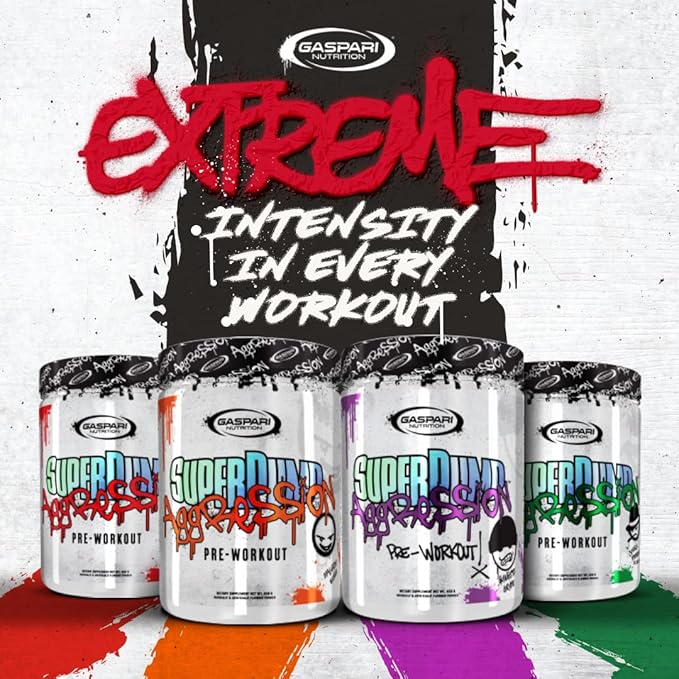 Gaspari Nutrition SuperPump Aggression Pre-Workout: Energy, Focus, Endurance and Recovery, with Creatine and Caffeine (25 Servings, Grizzly Gummy)