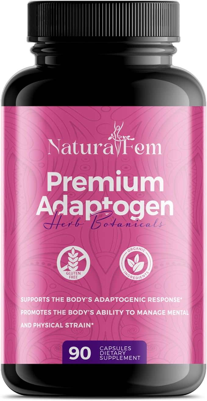 Premium Adaptogens Supplements for Women with Herb Botanicals like Rhodiola Rosea Extract, Turmeric, Maca Root for Better Adaptogenic Response, Focus & Mood Support Supplement - 90 Capsules