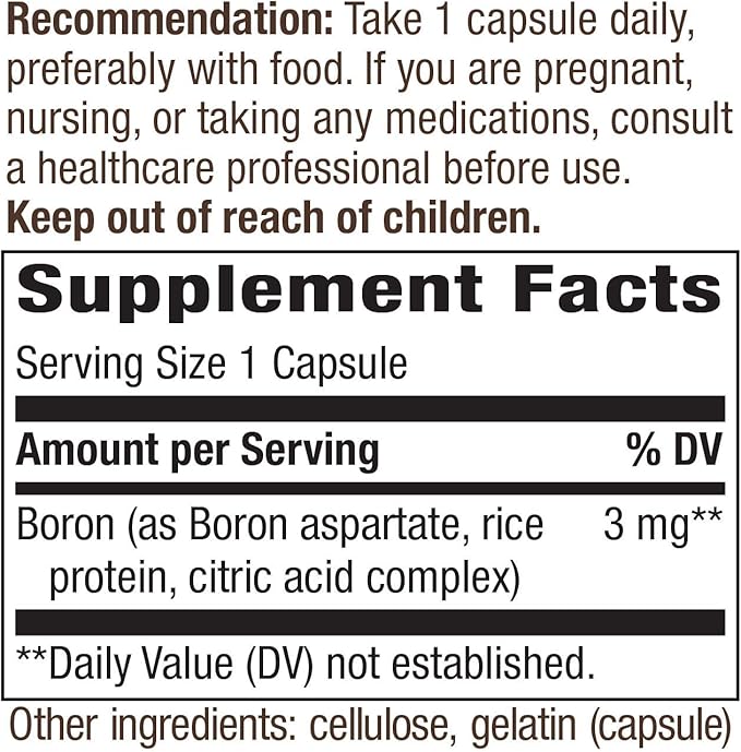 Nature's Way Boron Complex, Supports Bone Health*, 100 Capsules (Pack of 2)