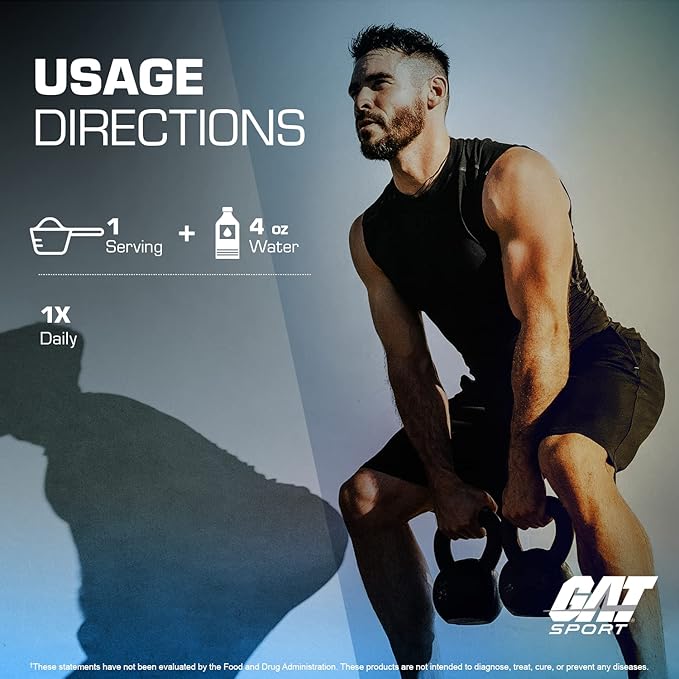 GAT SPORT Creatine Monohydrate Powder, 150 Grams, Strength, Brain Health, GLP1 Support Anti-oxidant, Endurance, for Men & Women, 1 Month Supply, Unflavored (30 Servings)