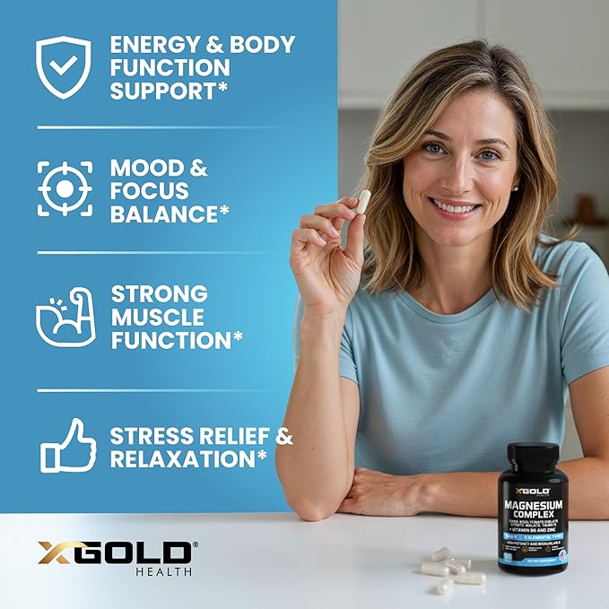 Magnesium 500mg - 7 in 1 | Magnesium Oxide, Bisglycinate Chelate,Citrate, Malate | Taurate |Vitamin B6 | Zinc | Bones, Muscle, Energy,Immune System High Absorption - Vegan- Non-GMO 120Caps