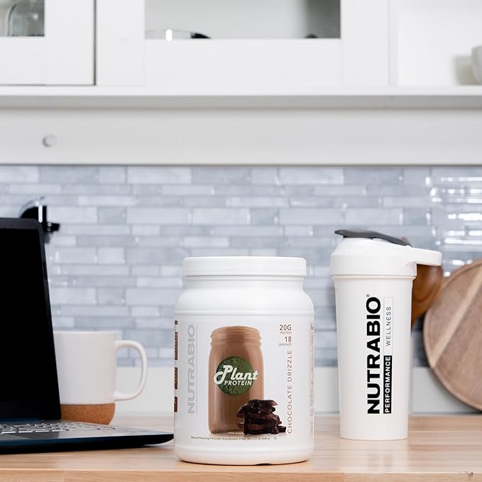 NutraBio Plant Protein Powder– Vegan Protein Powder – 20G of Protein per Scoop –Organic, Lactose Free and Dairy Free- Chocolate Drizzle 18 Servings