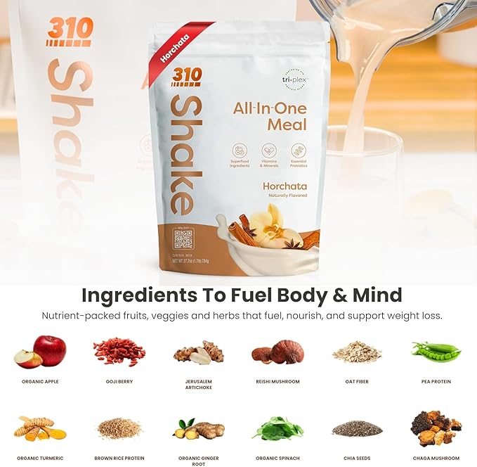 310 Nutrition All-In-One Meal Replacement Shake-Superfood Protein with Fiber, Probiotics & Adaptogens โ Low Carb, Vegan, Keto & Paleo Friendly - ๐ฎ๐ด ๐ฆ๐ฒ๐ฟ๐๐ถ๐ป๐ด๐ ๐๐ผ๐ฟ๐ฐ๐ต๐ฎ๐๐ฎ