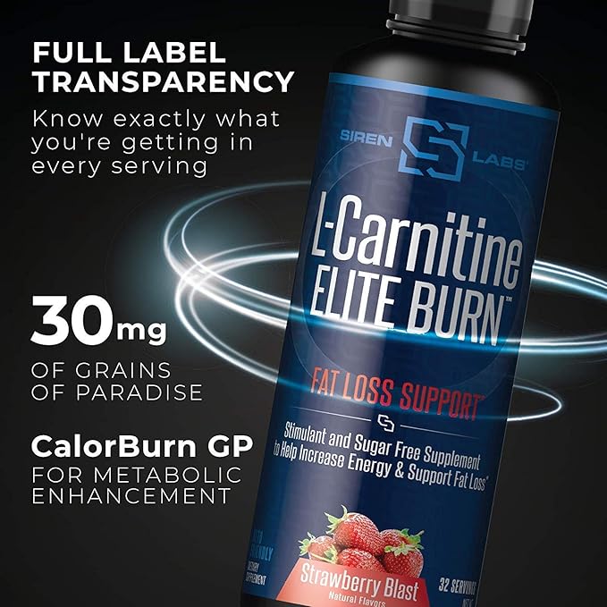 Censor NDS Nutrition Fat Loss-Body Toner with CLA (90 Softgels) & Siren Labs L-Carnitine Elite Burn Fat Loss Support Strawberry Blast 3000 mg (32 Servings)