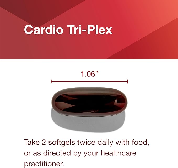 PROTOCOL FOR LIFE BALANCE Cardio Tri-Plex - Heart Health Formula - with Red Yeast Rice, CoQ10 & Omega-3 Fish Oil - DHA Dietary Supplements
