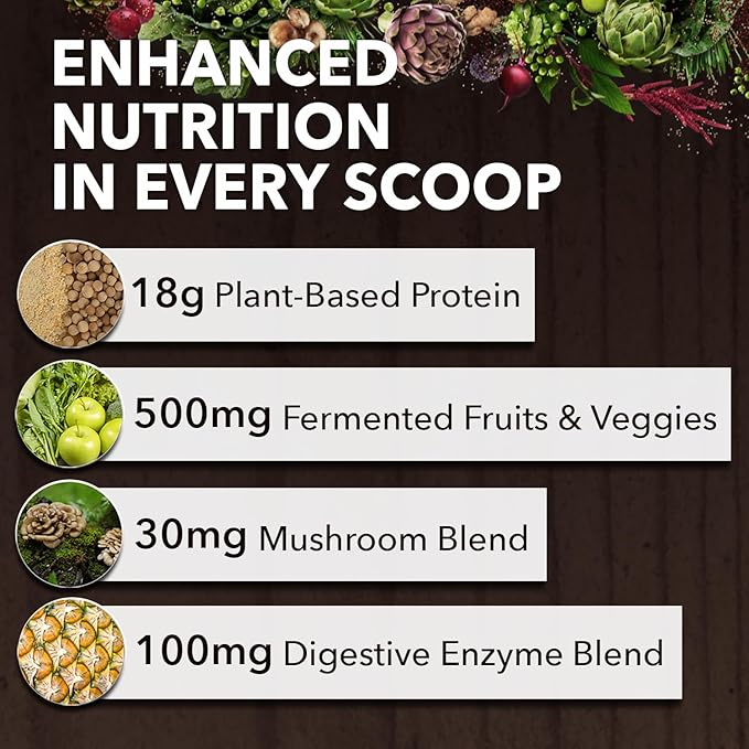 Organic Vegan Protein Powder - Whole Food, Plant Based Protein Powder with Green Superfoods, Enzymes & Probiotics - USDA Certified Organic, Non-GMO, Gluten-Free - Vanilla 18.5 oz, 21 Servings