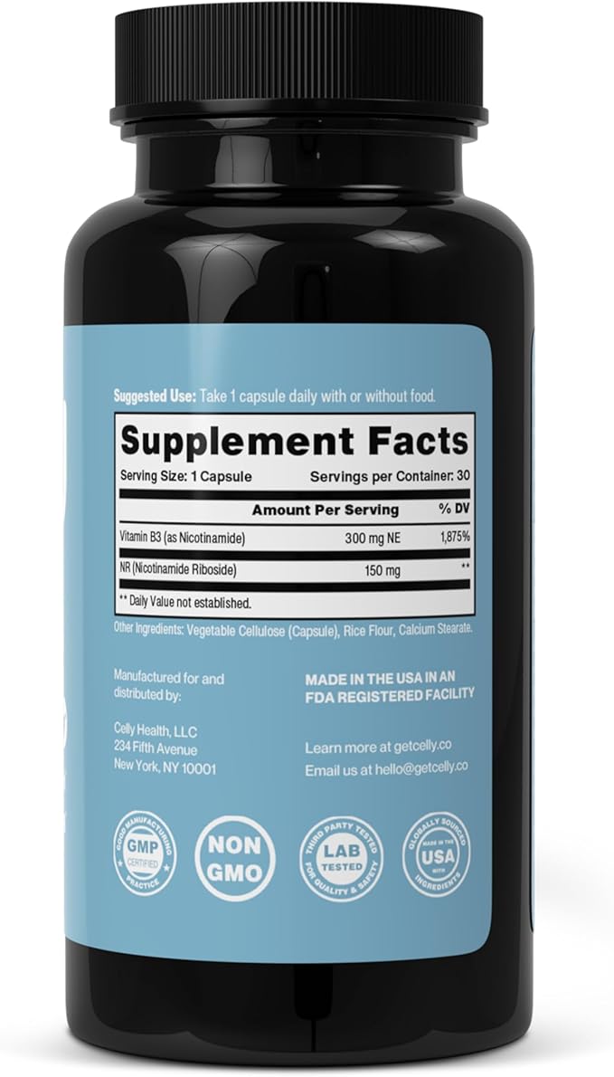 NAD Booster | Longevity Supplement for Healthy Aging with NR (Nicotinamide Riboside) and Nicotinamide | Promotes Cell Function & Vitality | Non-GMO & 3rd Party Tested