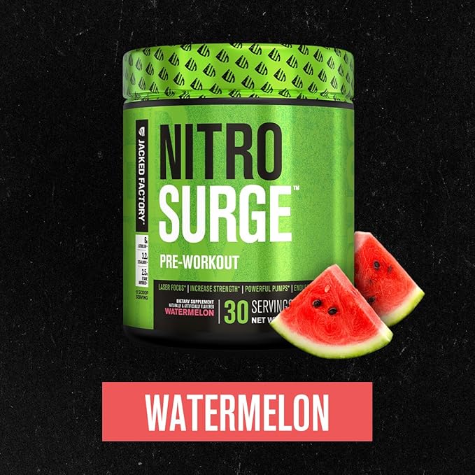 Jacked Factory Nitrosurge Pre-Workout in Watermelon & N.O. XT Nitric Oxide Booster for Men & Women