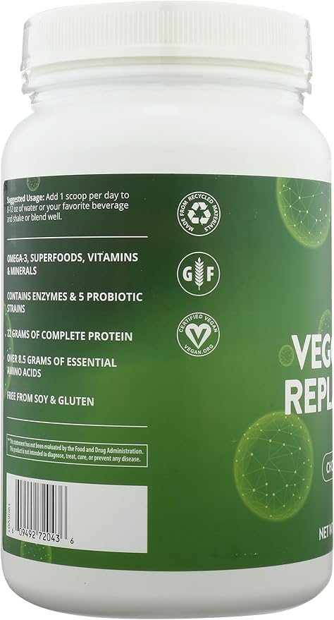 MRM Nutrition Veggie Meal Replacement Protein | Chocolate Mocha Flavored | 22g Complete Plant Based Protein | Meal on-The-go | Mediate Hunger | Balanced macronutrient Formula | 28 Servings