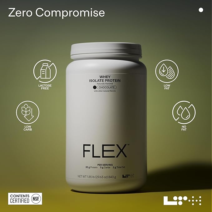 LTH Flex Whey Protein Isolate - Lactose-Free Protein Powder - for Post-Workout Recovery - Low Fat, No Sugar & Low Carb - Chocolate, 30 Servings
