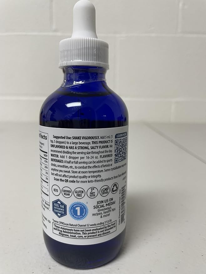 Trace Minerals Keto Electrolyte Drops - Support Muscle & Nerve Health - Electrolyte Nutrition Supplement to Aid Hydration & Fitness - Exercise Supplement with Magnesium - 4 fl oz (24 Servings)