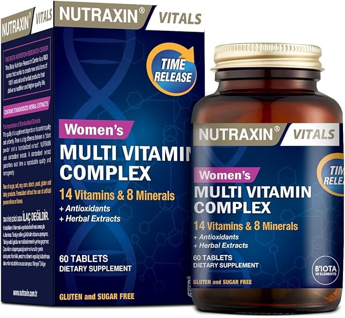 Women's Multivitamin Mineral Complex Complete Daily Supportwith 14 Vitamins 10 Minerals Energy Immunity Bone Health Non GMO Gluten Free 60 Tablets