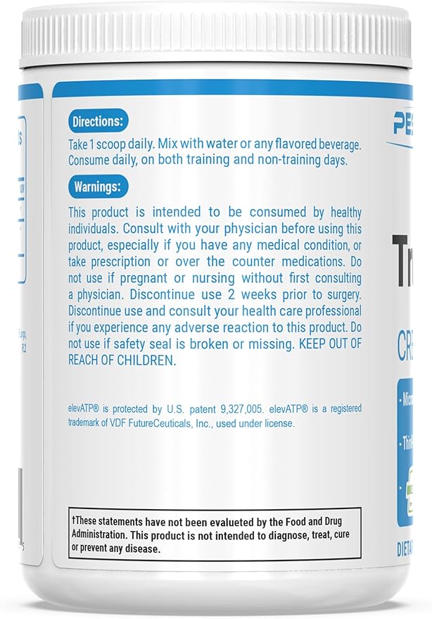 PEScience TruCreatine+ Creapure Creatine Monohydrate Powder, Micronized Creatine with ElevATP, 5g Per Serving, for Men & Women, Supports Muscle Growth, Strength & Recovery, 90 Servings
