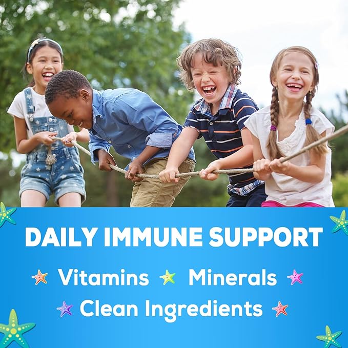 Kids Immune Support Gummies with Echinacea, Zinc & Vitamin C - Berry Flavor Chewable Kids Immunity Gummy Support, Non-GMO Gluten-Free Vegan - Daily Childrens Vitamins with Immune Support - 120 Gummies