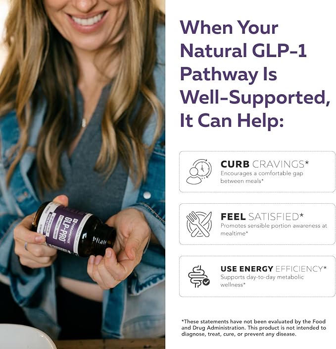 GLP-Pro™: Probiotic & Postbiotic Blend for Natural GLP-1 Support — Akkermansia MucT™, ButyraGen® Butyrate Generator & Spore Bacillus — Healthy Appetite, SCFA & Metabolic Balance — 30 Count