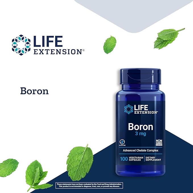 Life Extension Boron 3 Mg 100 Vegetarian Capsules (Pack of 2)