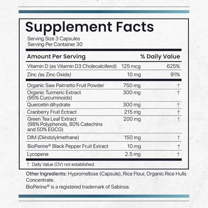 Nature’s Pure Blend Prostate Flow – Prostate Health Supplements for Men with Saw Palmetto, Herbal Complex and Essential Nutrients – Support for Flow, Balance, Hair Strength, and Wellness – 90 Capsules