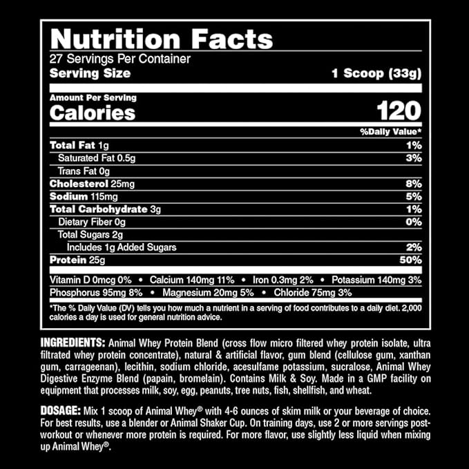 Animal Whey Isolate Protein Powder - Loaded for Pre & Post Workout Muscle Builder and Recovery with Digestive Enzymes for Men & Women - 25g Protein, Great Taste, Low Sugar - Strawberry 4 lbs