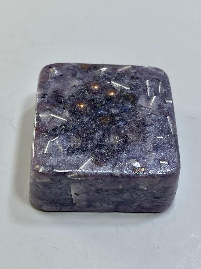 2 Grey Lavender Mini Cube Tower Busters Crystal Orgone Generator Energy Accumulator 528Hz/7.83Hz/Advance Harmonics Many Beautiful Ingredients and Colors!! (Grey Lavender)