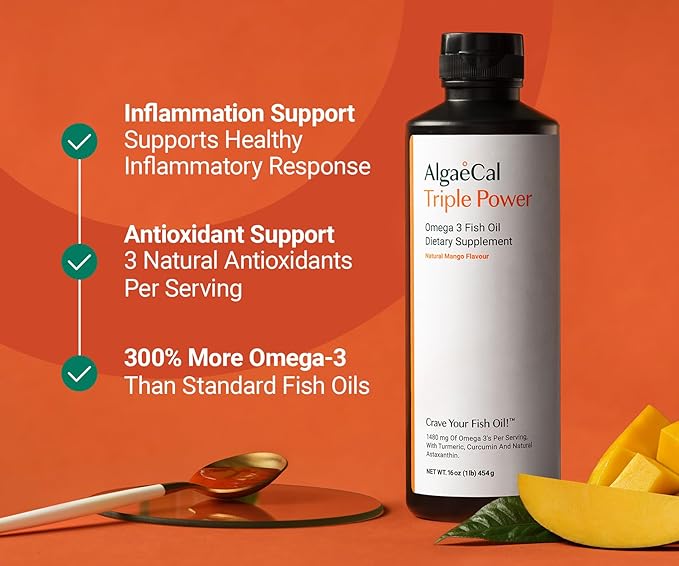 AlgaeCal Bundle - All Natural Calcium Supplement VIT D3 & K2, Magnesium, Boron and Trace Minerals & Triple Power Omega-3 Fish Oil Natural Liquid Emulsion with EPA DHA Curcumin, Astaxanthin