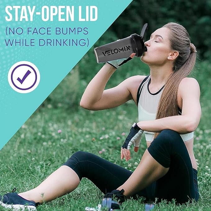 -2 Pack- 28 oz Protein Shaker Bottles for Protein Mixes - 2x Wire Whisk | Leak Proof Shaker Cups for Protein Shakes | Protein Shaker Bottle Pack | Shakers for Protein Shakes - 2xBlack