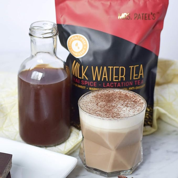 Mrs.Patel's Lactation Tea, Chai Spice Blend, Rich and Sweet, For Breastfeeding and Pumping Moms, Drink Iced or Hot, Loose Leaf, Caffeine-Free, Gluten-Free, Dairy-Free, Fenugreek-Free (1 Pouch)