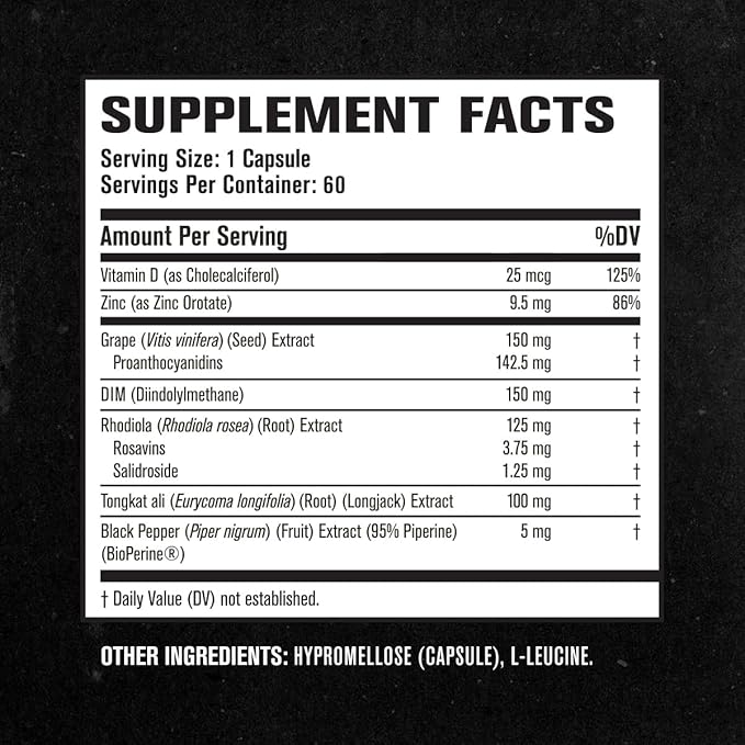 Jacked Factory Androsurge Estrogen Blocker for Men - Natural Testosterone Booster for Men & Estrogen Metabolizer with Tongkat Ali, DIM, Long Jack & More - Test Booster & Muscle Builder - 60 Count