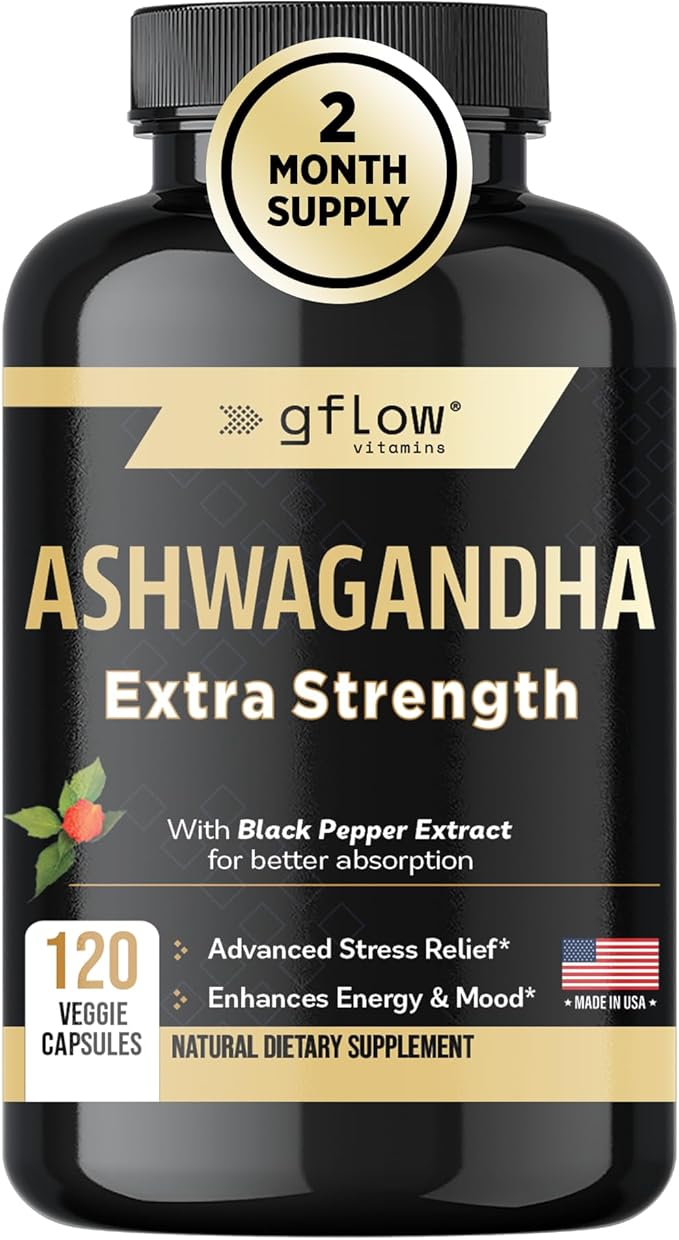 Ashwagandha Supplements - ashwagandha Powder Capsules Extra Strength with Black Pepper | Mood Support, Focus, Energy Support | Vegan Friendly, Non-GMO, Made in USA