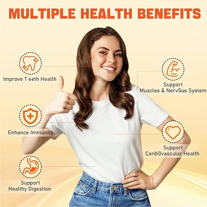 1000 mg Calcium Citrate Supplement Gummies for Adults - Calcium Gummies with Vitamin D3, K2, Magnesium, Strontium for Women, Men - Support Calcium Absorption & Immune System