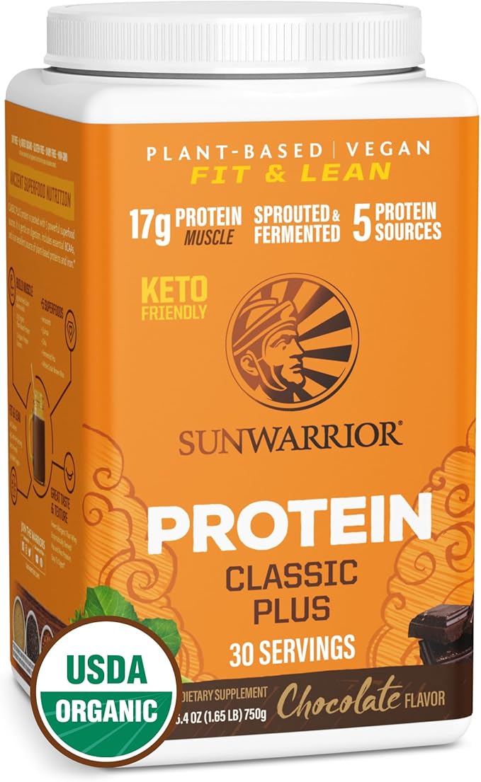 Clean Vegan Protein Powder Chocolate | Organic Protein Powder Plant Based Formula with 5 Superfood Blend Sprouted & Fermented | Non-GMO Low Carb Soy Dairy & Gluten Free (Chocolate, 30 Servings)