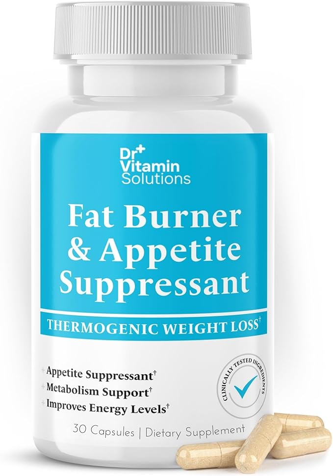 Dr Vitamin Fat Burner for Women & Men - Appetite Suppressant for Weight Loss - Pills w/ Metabolism Booster Thermogenic Weight Loss Supplement - Includes Chromium, Caffeine & Green Tea Extract - 30 Ct.