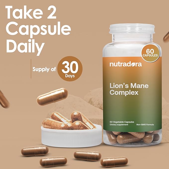 Lions Mane Supplement Capsules with Reishi Extract – 2000mg Lions Mane Mushroom Strength with Chaga, Shiitake, & Maitake for Mental Clarity, Memory, & Immune Support, Grown in USA