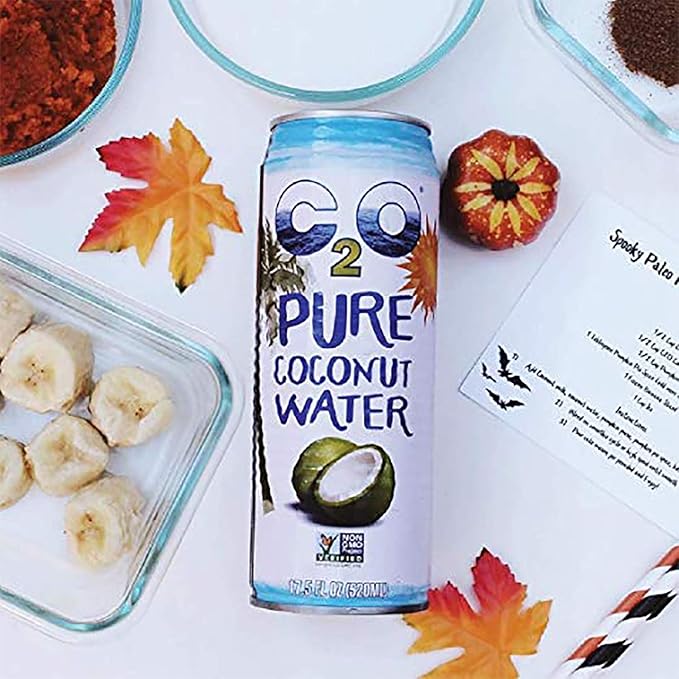 C2O Pure Coconut Water with Mango | Plant Based | Non-GMO | No Added Sugar | Essential Electrolytes | 17.5 FL OZ (Pack of 12)