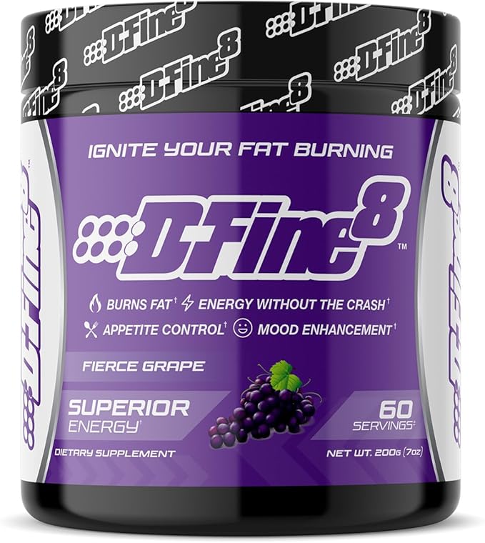 Thermogenic Pre-Workout Energy Powder & Shredding Supplement, Boost Energy Mood & Focus, Sugar Free, Contains Senactiv, Endurance, 300mg Caffeine, N-Acetyl-L-Tyrosine (Fierce Grape)