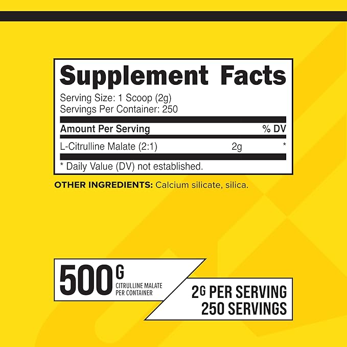 PrimaForce L-Citrulline Malate Powder, Unflavored Pre Workout Supplement, 500 Grams - Energy Support, Aids Recovery, Enhances Strength Performance – Vegan, Non-GMO