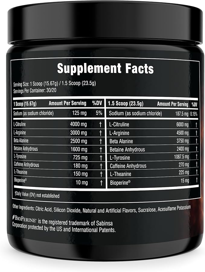 Uncaged Pre-Workout Powder - Intense Energy, Focus & Muscle Pump - Advanced Formula with L-Citrulline, Beta-Alanine, Caffeine - 30 Servings - 16.58oz - Cherry Lime