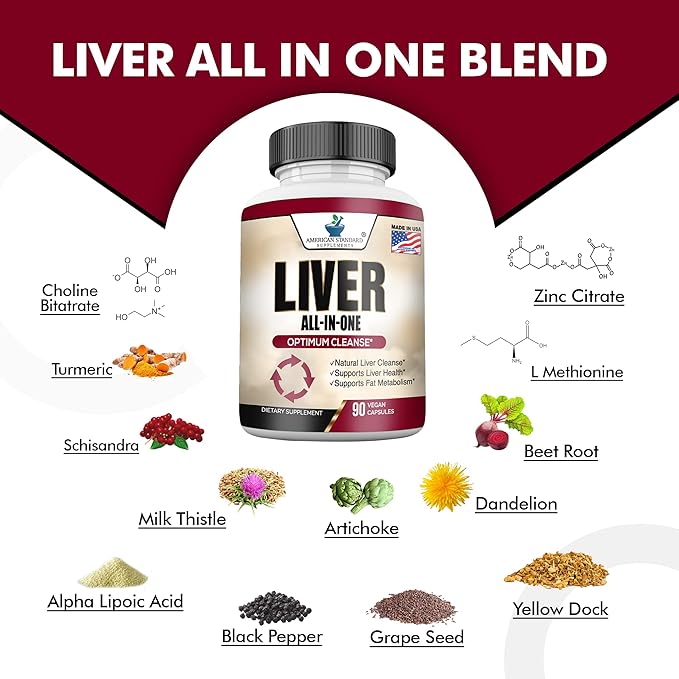 Liver Cleanse & Detox, Liver Supplement, Liver Support, Liver Detox, Liver Cleanse, Liver Health, Milk Thistle Silymarin, Artichoke, Dandelion, Turmeric, Choline, Alpha Lipoic Acid, Black Pepper Ext