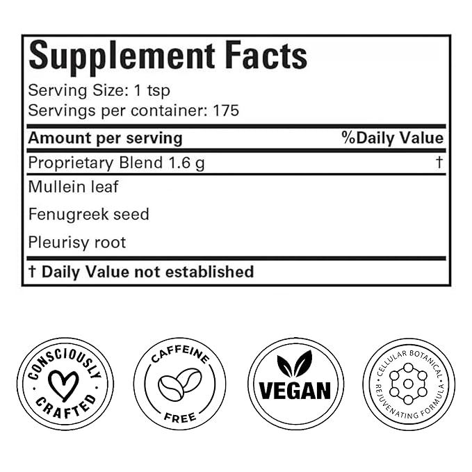 Doctor Morse's - Mullein Leaf Tea - 3 Herb Blend Tea - 86 Servings, 7oz - Caffeine Free - Comprehensive Lung & Respiratory Support - Mullein Leaf, Pleurisy Root & Fenugreek Extract