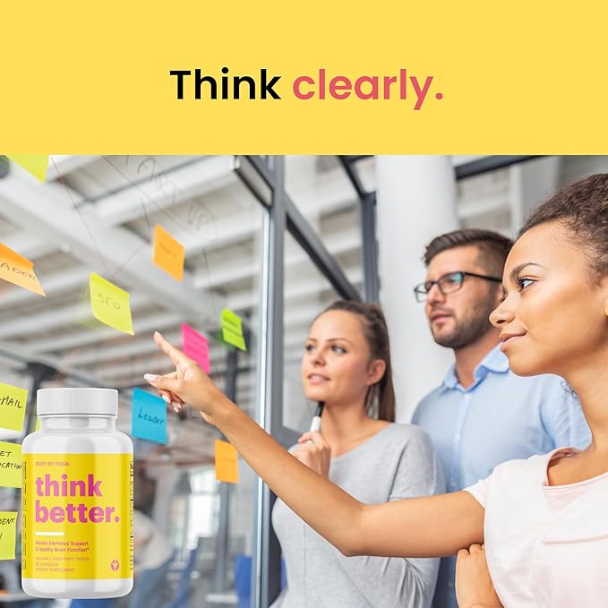 Think Better - Caffeine Free Brain Fog Supplements for Women and Men | Brain Vitamin for Memory and Focus | Natural Nootropics Focus Supplement for Focus, Energy, and Clarity