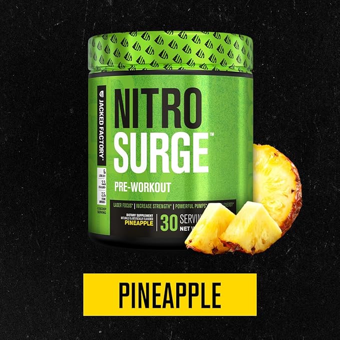 Jacked Factory Nitrosurge Pre-Workout in Pineapple & N.O. XT Nitric Oxide Booster for Men & Women