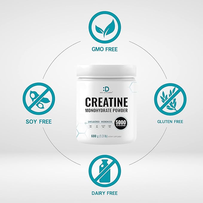 Instant Creatine Monohydrate Powder 120 Servings - 5000mg(5g) Per Serving | Unflavored Micronized Creatine | Improve Performance & PreWorkout Recovery | Vegan, Keto | Non-GMO, No Filler