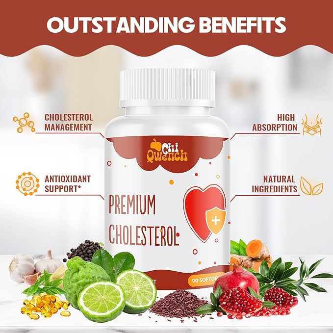 Cholesterol Supplements with Plant Sterols, Niacin, Red Yeast Rice, Citrus Bergamot, Garlic, Cholesterol Supplement Support Normal Cholesterol Levels, 360 Softgels