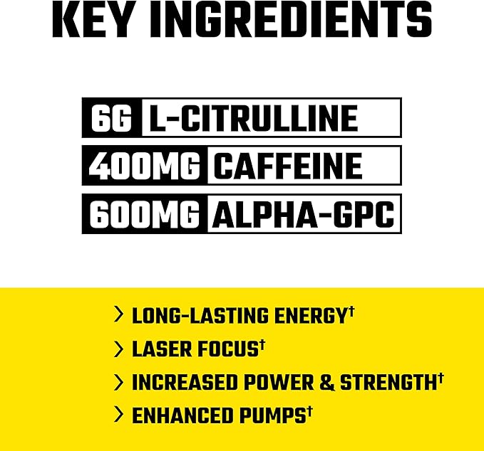 Axe & Sledge HWMF Pre-Workout Powder - 20/40 Servings - Caffeine, L-Citrulline, Betaine (20/40 Servings, Sour Citrus Punch)